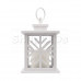 Декоративный фонарь со свечкой, белый корпус со снежинкой, размер 12х12х18 см, цвет теплый белый