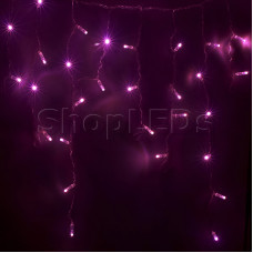 Гирлянда Айсикл (бахрома) светодиодный, 4,8 х 0,6 м, прозрачный провод, 220В, диоды розовые, NEON-NIGHT, SL255-148