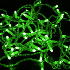 Гирлянда Нить 10м, эффект мерцания (каждый 5-ый), прозрачный ПВХ, 230В, цвет: Зелёный