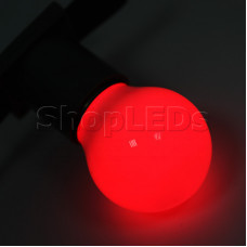 Лампа шар e27 3 LED ∅45мм - красная